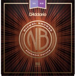 D'Addario Fretted NB1152 Nickel Bronze Custom Light 011-052 Western Guitar Strengest