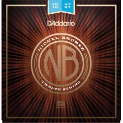 D'Addario Fretted NB1047-12 Nickel Bronze Regular Light 12-strenge 010-047 Western Guitar Strengest