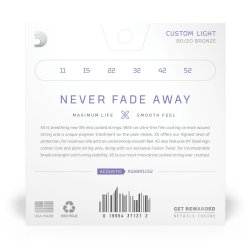 D'Addario Fretted XSABR1152 XS 80/20 Bronze Custom Light 011-052 Western Guitar Strengest