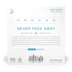 D'Addario Fretted XSABR1253 XS 80/20 Bronze Light 012-053 Western Guitar Strengest