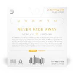 D'Addario Fretted XSABR1256 XS 80/20 Bronze Light Medium 012-056 Western Guitar Strengest