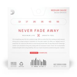 D'Addario Fretted XSABR1356 XS 80/20 Bronze Medium 013-056 Western Guitar Strengest