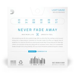 D'Addario Fretted XSABR1047-12 XS 80/20 Bronze Light 12-strenget 010-047 Western Guitar Strengest