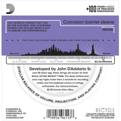 D'Addario Fretted EJ13 80/20 Bronze Custom Light 011 - 052 Western Guitar Strengest