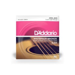 D'Addario Fretted EJ23 Phosphor Bronze Super Light 009 - 045 Western Guitar Strengest 