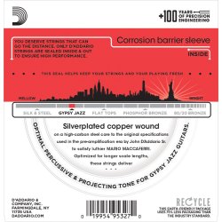 D'Addario Fretted EJ83M Gypsy Jazz Medium Ball End 011 - 045 Western Guitar Strengest