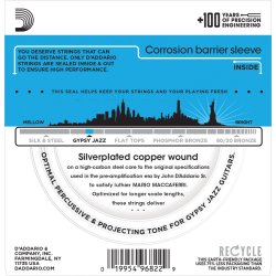 D'Addario Fretted EJ84L Gypsy Jazz Regular Light Loop End 010 - 044 Western Guitar Strengest