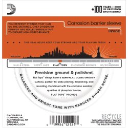 D'Addario Fretted EFT13 FlatTops Phosphor Bronze Medium Resophonic 016-056 Western Guitar Strengest