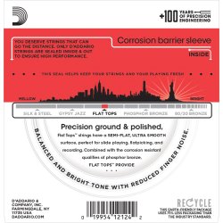 D'Addario Fretted EFT17 Flat Tops Phosphor Bronze Medium 013-056 Western Guitar Strengest