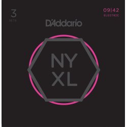 D'Addario Fretted NYXL0942-3P NYXL Super Light 09-42 Elektrisk Guitar Strengest 