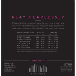 D'Addario Fretted NYXL0942-3P NYXL Super Light 09-42 Elektrisk Guitar Strengest 