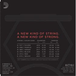 D'Addario Fretted NYXL1052 NYXL Light Top/Heavy Bottom 10-52 Elektrisk Guitar Strengest