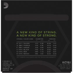 D'Addario Fretted NYXL1156 NYXL Medium Top/Extra Heavy Bottom 11-56 Elektrisk Guitar Strengest