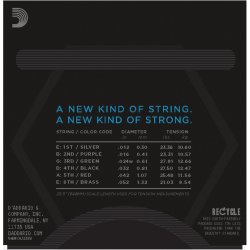 D'Addario Fretted NYXL1252W NYXL Light Wound 3rd 12-52W Elektrisk Guitar Strengest