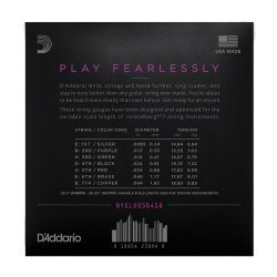 D'Addario Fretted NYXL09564SB NYXL 7-strenget Custom Light 9.5-64 Elektrisk Guitar Strengest