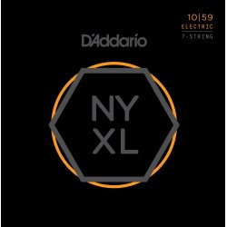 D'Addario Fretted NYXL1059 NYXL 7-strenget Regular Light 10-59 Elektrisk Guitar Strengest