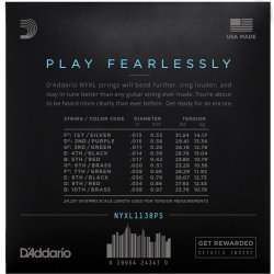 D'Addario Fretted NYXL1138PS NYXL Regular Light E9 Pedal Steel 11-38 Elektrisk Guitar Strengest