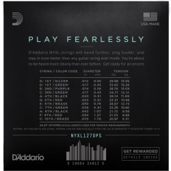 D'Addario Fretted NYXL1270PS NYXL Custom Medium C6th Pedal Steel 12-70 Elektrisk Guitar Strengest