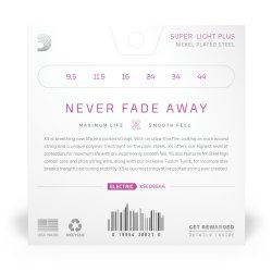 D'Addario Fretted XSE09544 XS Nickel Coated Super Light Plus 9,5-44 Elektrisk Guitar Strengest 