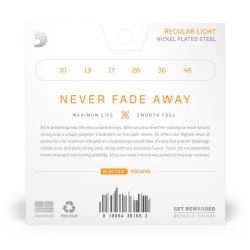 D'Addario Fretted XSE1046 XS Nickel Coated Regular Light 10-46 Elektrisk Guitar Strengest