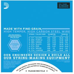 D'Addario Fretted EXL110-7 XL Nickel Wound 7-strenget RegularLight 10-59 Elektrisk Guitar Strengest