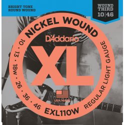 D'Addario Fretted EXL110W XL Nickel Wound Regular Light Wound 3rd 10-46 Elektrisk Guitar Strengest