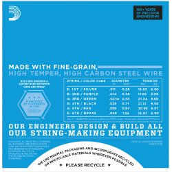 D'Addario Fretted EXL115W XL Nickel Wound Medium Wound 3rd 11-49 Elektrik Guitar Strengest