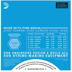 D'Addario Fretted EXL116 XL Nickel Wound Medium Top/Heavy Bottom 11-52 Elektrisk Guitar Strengest