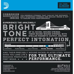 D'Addario Fretted EXL140-8 XL Nickel W. 8-strenget LightT/HeavyB 10-74 Elektrisk Guitar Strengest 