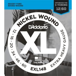 D'Addario Fretted EXL148 XL Nickel Wound Extra Heavy 12-60 Elektrisk Guitar Strengest