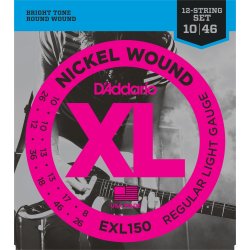 D'Addario Fretted EXL150 XL Nickel Wound 12-strengt Regular Light 10-46 Elektrisk Guitar Strengest
