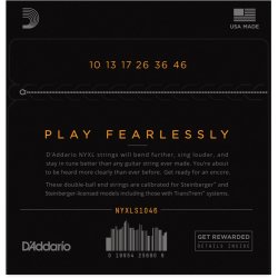 D'Addario Fretted NYXLS1046 NYXL Regular Light Double Ball End 10-46 Elektrisk Guitar Strengest