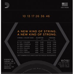 D'Addario Fretted NYXLS1046 NYXL Regular Light Double Ball End 10-46 Elektrisk Guitar Strengest