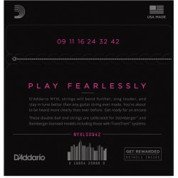D'Addario Fretted NYXLS0942 NYXL Super Light Double Ball End 09-42 Elektrisk Guitar Strengest