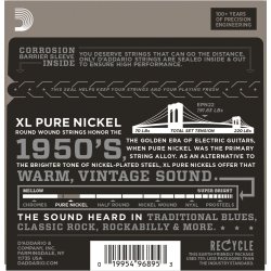 D'Addario Fretted EPN22 XL Pure Nickel Jazz Medium 13-55 Elektrisk Guitar Strengest