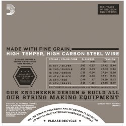 D'Addario Fretted EPN22 XL Pure Nickel Jazz Medium 13-55 Elektrisk Guitar Strengest