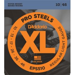 D'Addario Fretted EPS510 XL Pro Steels Regular Light 10-46 Elektrisk Guitar Strengest