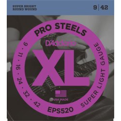 D'Addario Fretted EPS520 XL Pro Steels Super Light 09-42 Elektrisk Guitar Strengest
