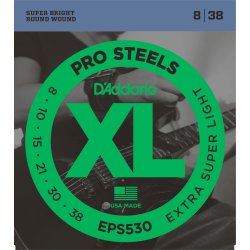 D'Addario Fretted EPS530 XL Pro Steels Extra Super Light 08-38 Elektrisk Guitar Strengest
