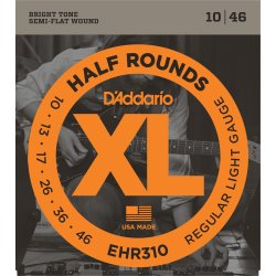 D'Addario Fretted EHR310 XL Half Rounds Regular Light 10-46 Elektrisk Guitar Strengest