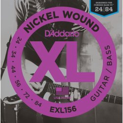 D'Addario Fretted EXL156 XL Nickel Wound Fender Bass VI 24-84 Elektrisk Guitar Strengest