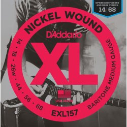 D'Addario Fretted EXL157 XL Nickel Wound Medium Baritone 14-68 Elektrisk Guitar Strengest