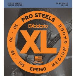D'Addario Fretted EPS160 ProSteels 050-105 elektrisk bas strengest