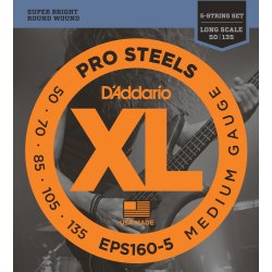 D'Addario Fretted EPS160-5 Prosteels 050-135 (5-strenge) elekrisk bas strengest