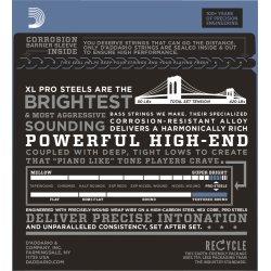 D'Addario Fretted EPS170-5 Prosteels Light 045 - 130 (5-strenget) elektrisk bas strengest