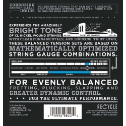 D'Addario Fretted EXL220BT Nickel Wound Super Light 040 - 095 (Balanced) elektrisk bas strengest