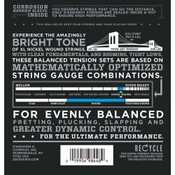 D'Addario Fretted EXL170BT Nickel Wound Light 045 - 107 (Balanced) elektrisk bas strengest