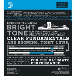 D'Addario Fretted EXL170M Nickel Wound Light 045 - 100 (Medium Scale) elektrisk bas strengest