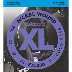D'Addario Fretted EXL280 Nickel Wound Piccolo Bass 020P - 052 elektrisk bas strengest