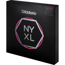 D'Addario Fretted NYXL45130 Nickel Wound Regular Light 045 - 130 (5-strenge) elektrisk bas strenge